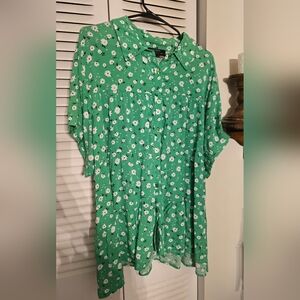 Floral Green Women's Blouse
